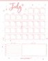 Free July Calendar, July Wallpaper & Summer Themed Printables