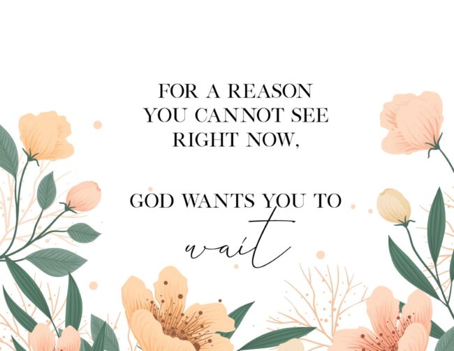 For A Reason You Cannot See Right Now, God Wants You To Wait - Free Printable Christian Quote Home Decor