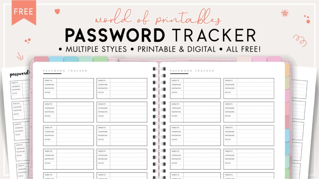 Free Password Tracker Template