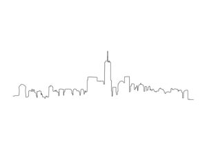 New York Skyline Hand Drawn Art Print - Free Printable Wall Art