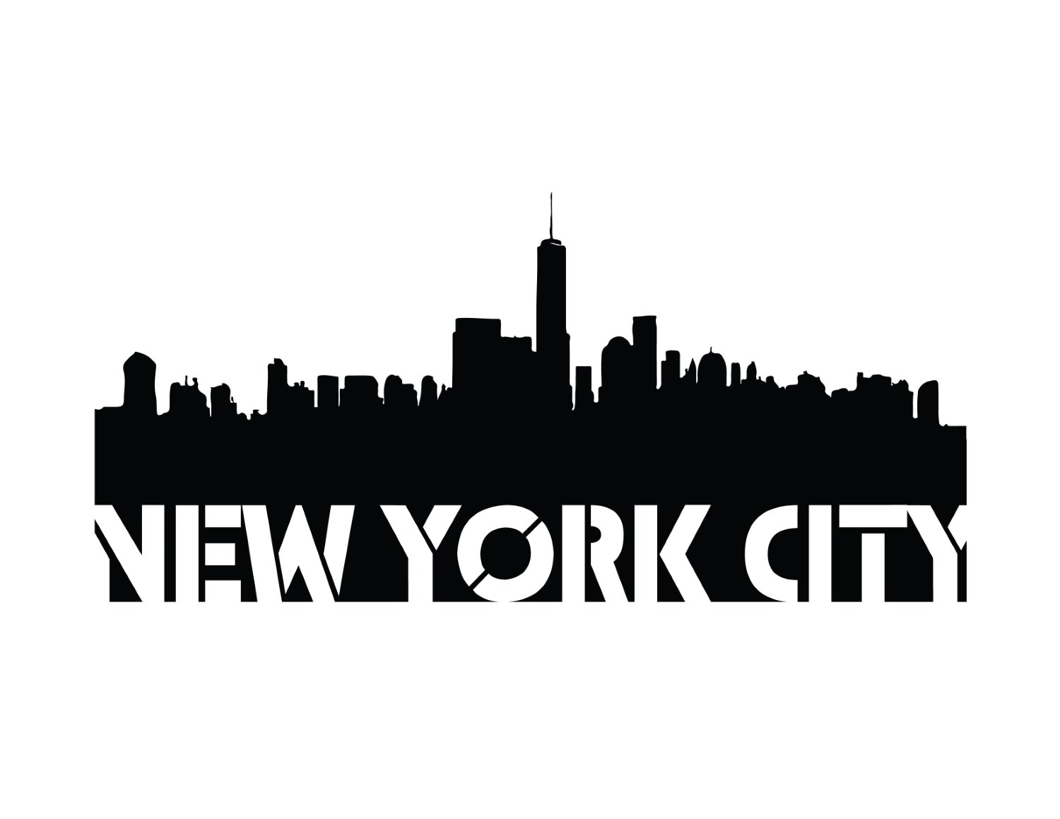 Free Printable Wall Art - New York City Skyline Stencil Art Print - World of Printables