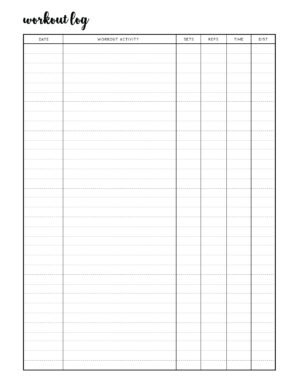 Free Printable Workout Log Sheets - World of Printables