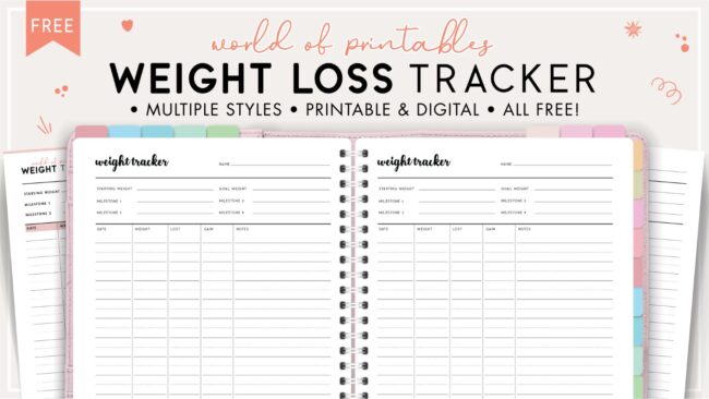 Free printable weight loss tracker