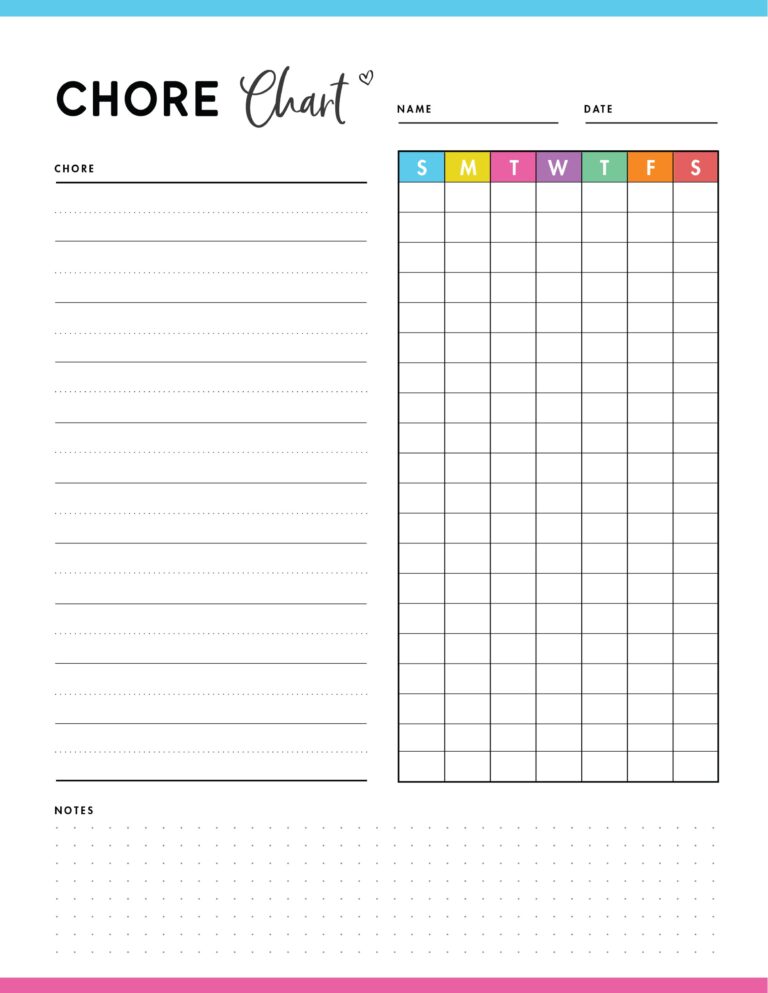 Chores For Kids + Best Free Printable Chore Charts - World of Printables