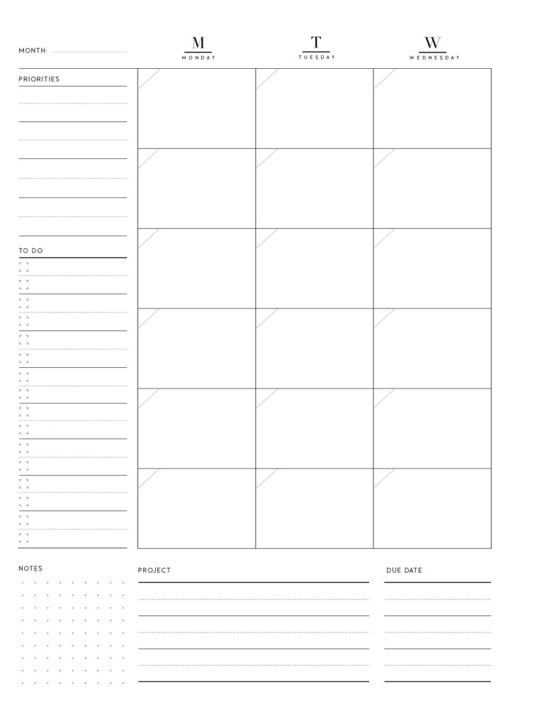 FREE Monthly Planner Printable PDF - World of Printables