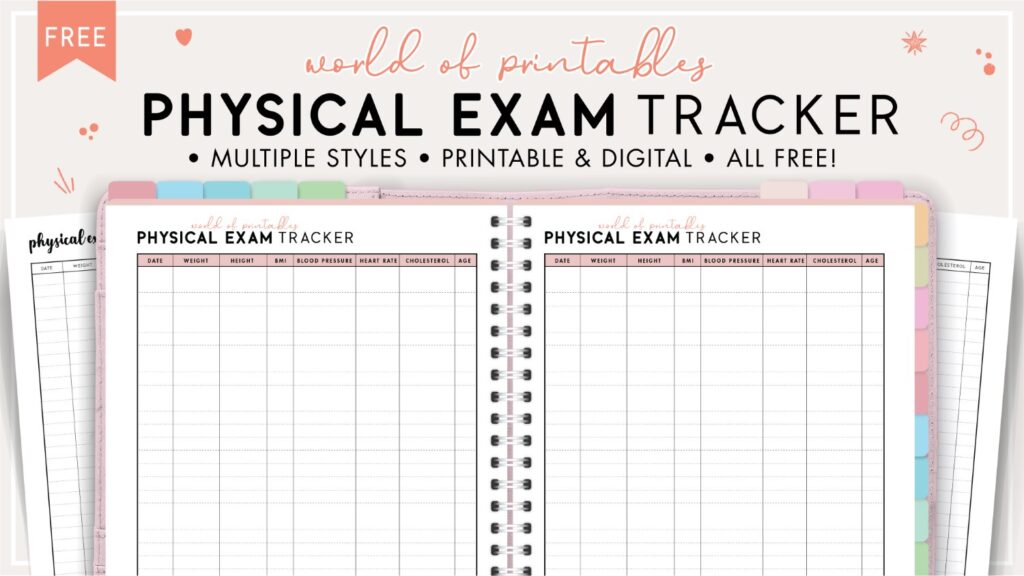 Printable Physical Exam Tracker Template