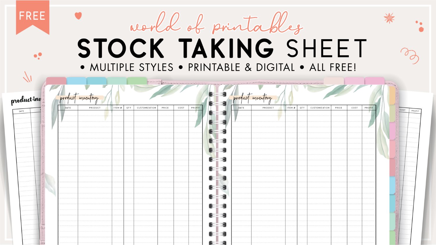 FREE Printable Stock Taking Sheet World Of Printables