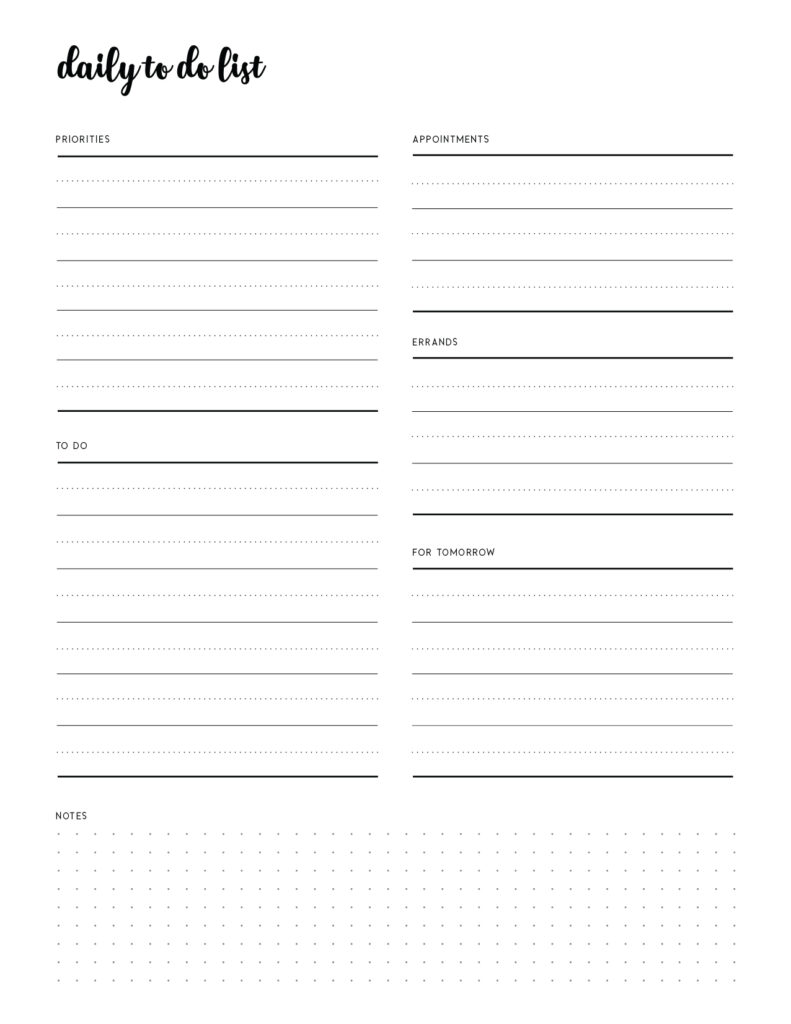 Download To Do Printable Template