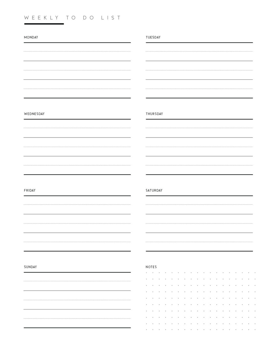 free weekly to do list template world of printables