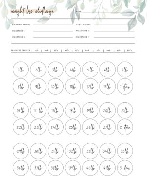 FREE Download Weight Loss Challenge Ideas PDF Template