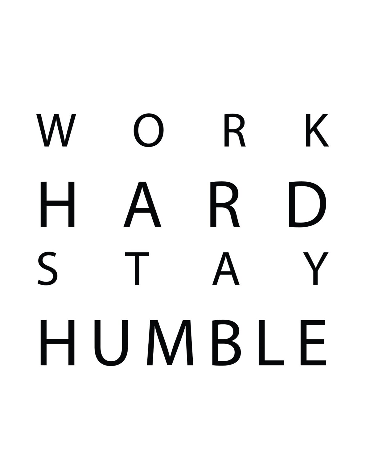 Free Printable Wall Art - Work Hard Stay Humble - World of Printables