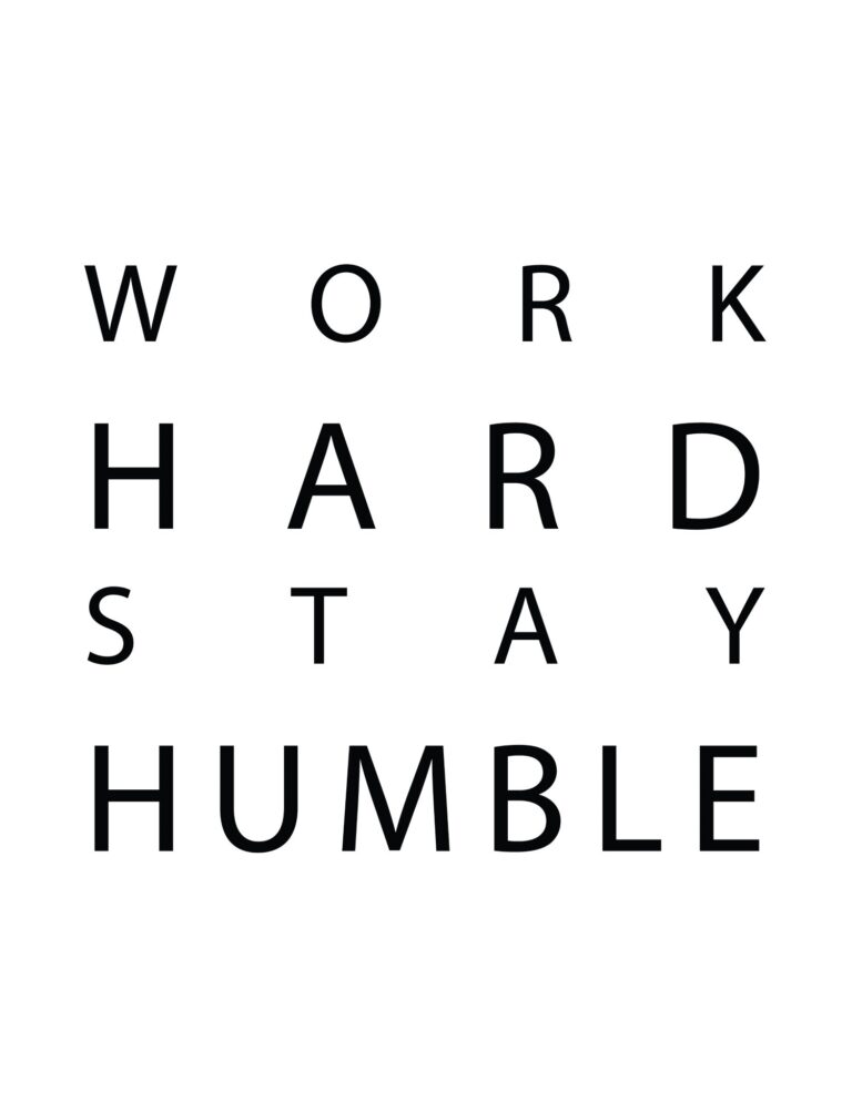 Free Printable Wall Art - Work Hard Stay Humble - World of Printables