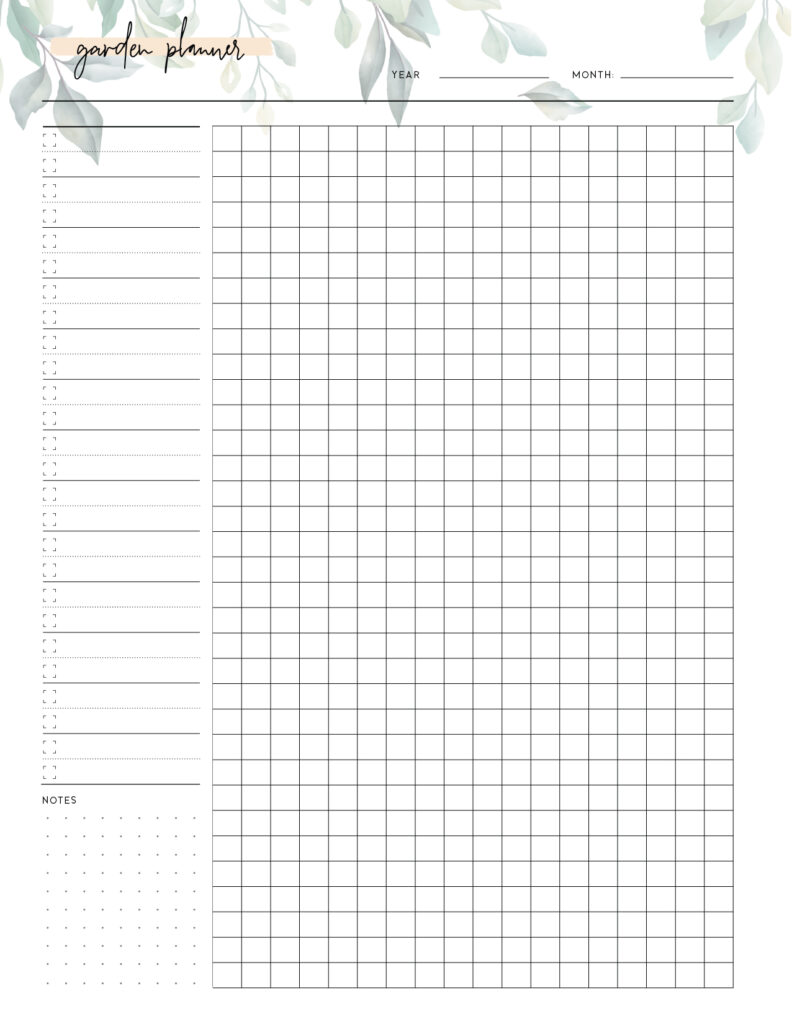 Download free garden planner template