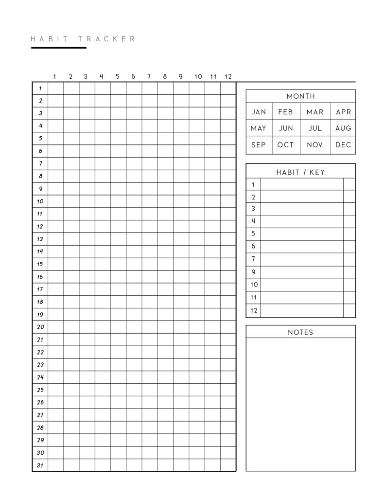 Download free printable habit tracker pdf