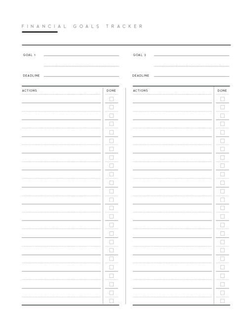 The Financial Goals Template You Need Right Now - World of Printables