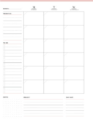 Free Printable Monthly Planner Template - World of Printables