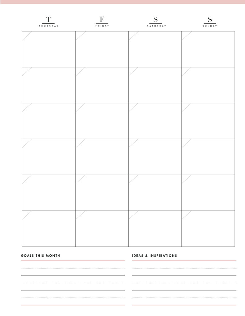 Download Printable Monthly Planner Template - 2