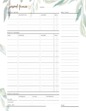 Printable Personal Balance Sheet Template - World of Printables