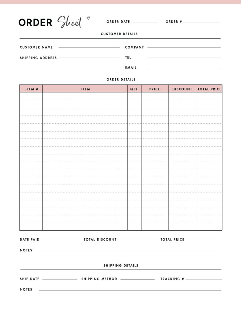 FREE Printable Purchase Order Template - World of Printables