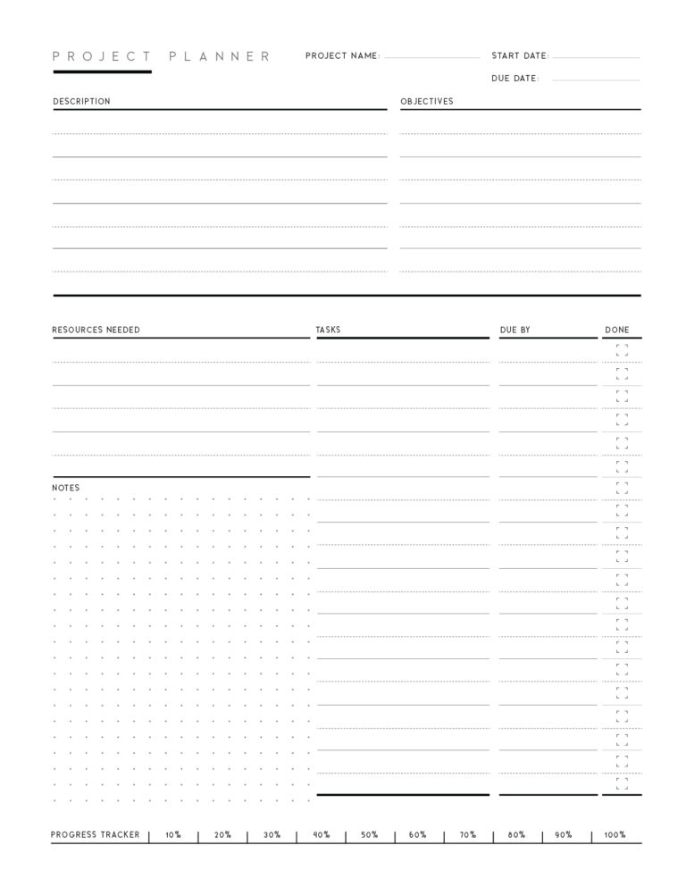 Simple Project Plan Template - World of Printables