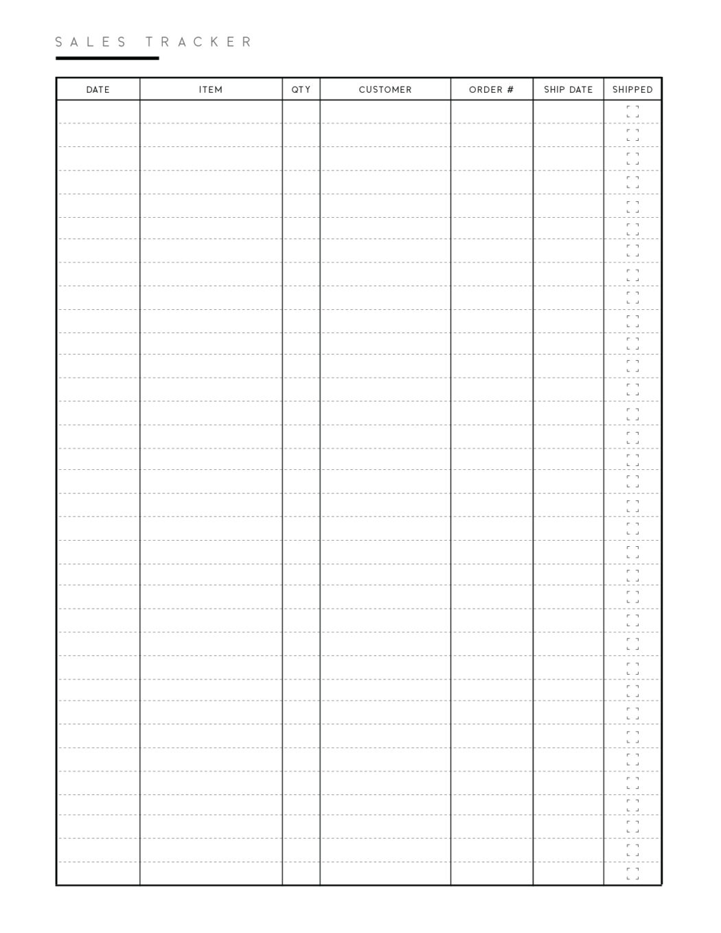 Printable Simple Sales Tracker - World of Printables