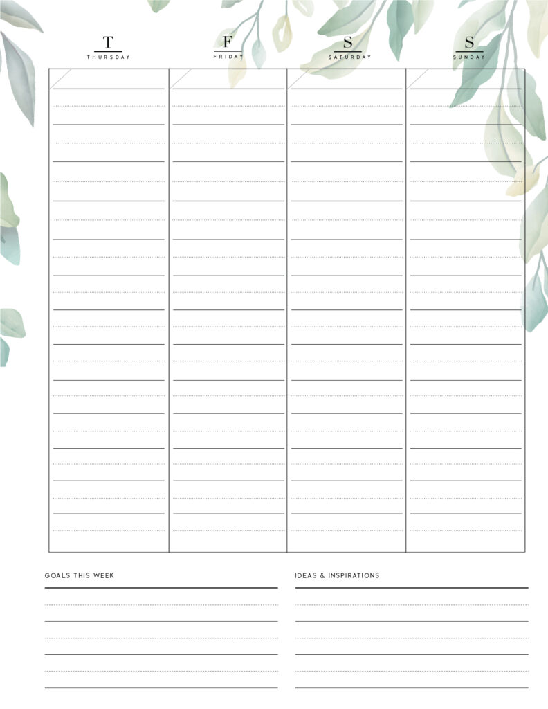 weekly work plan template