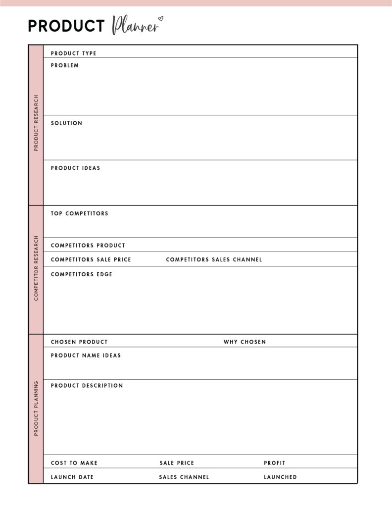 Product launch planner template