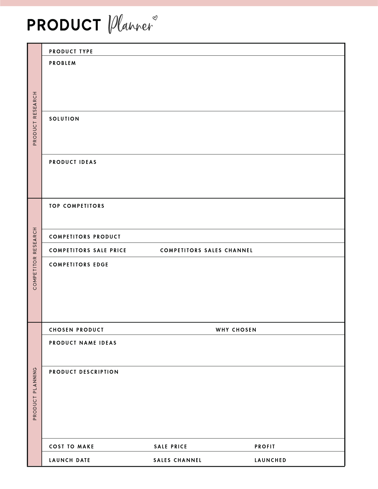 Product Launch Planner Template World Of Printables