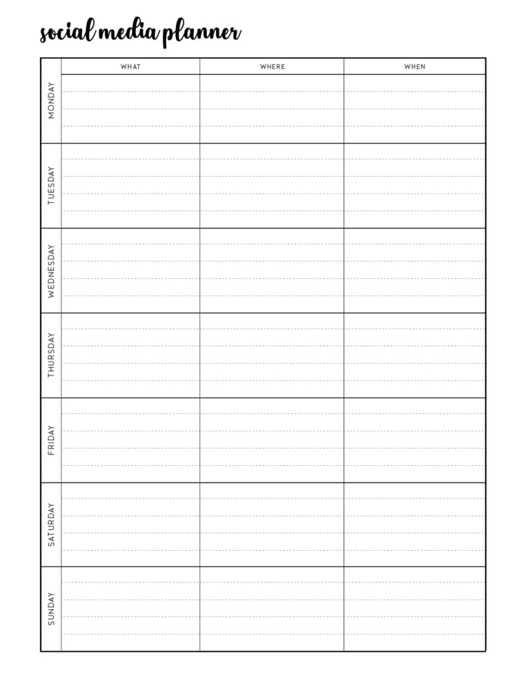 Printable Social Media Campaign Planner - World of Printables