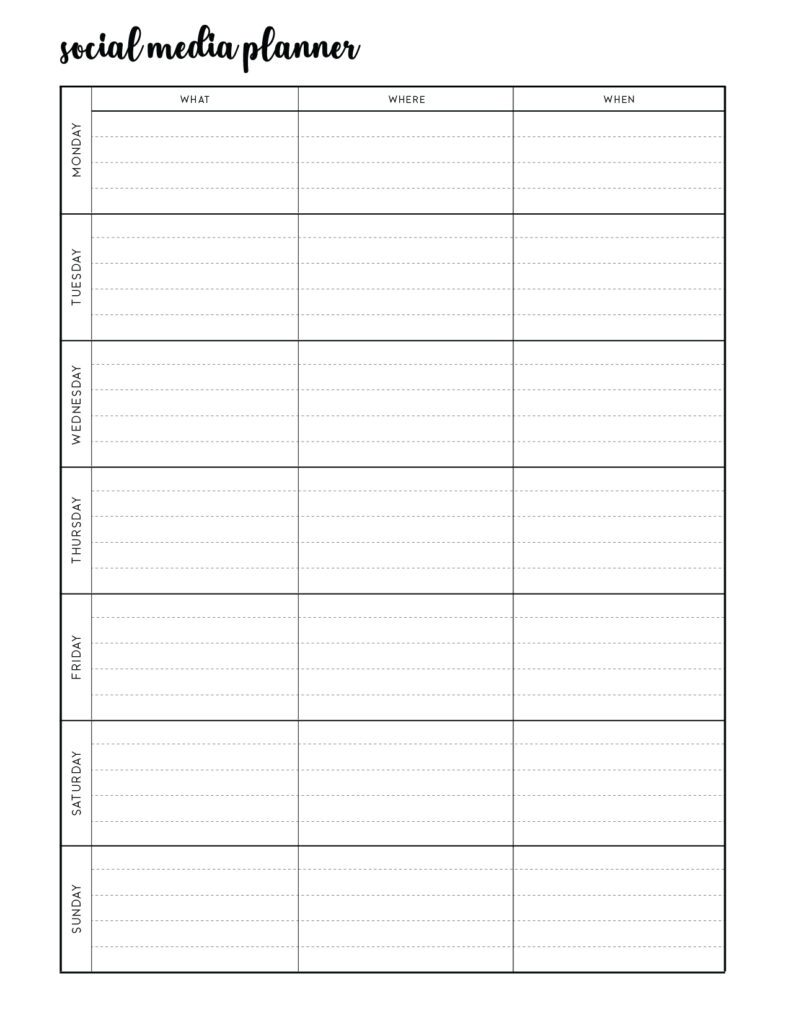 Social media campaign planner template