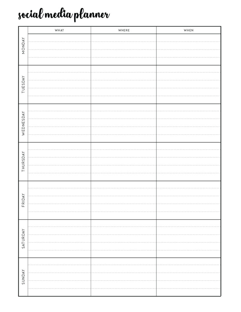 printable social media campaign planner world of printables