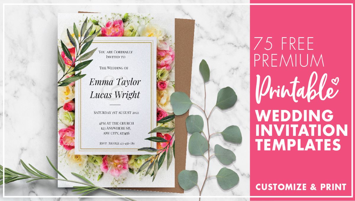 Free and customizable wedding templates