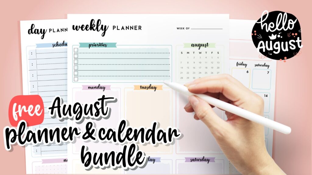 August Planner Calendar Set