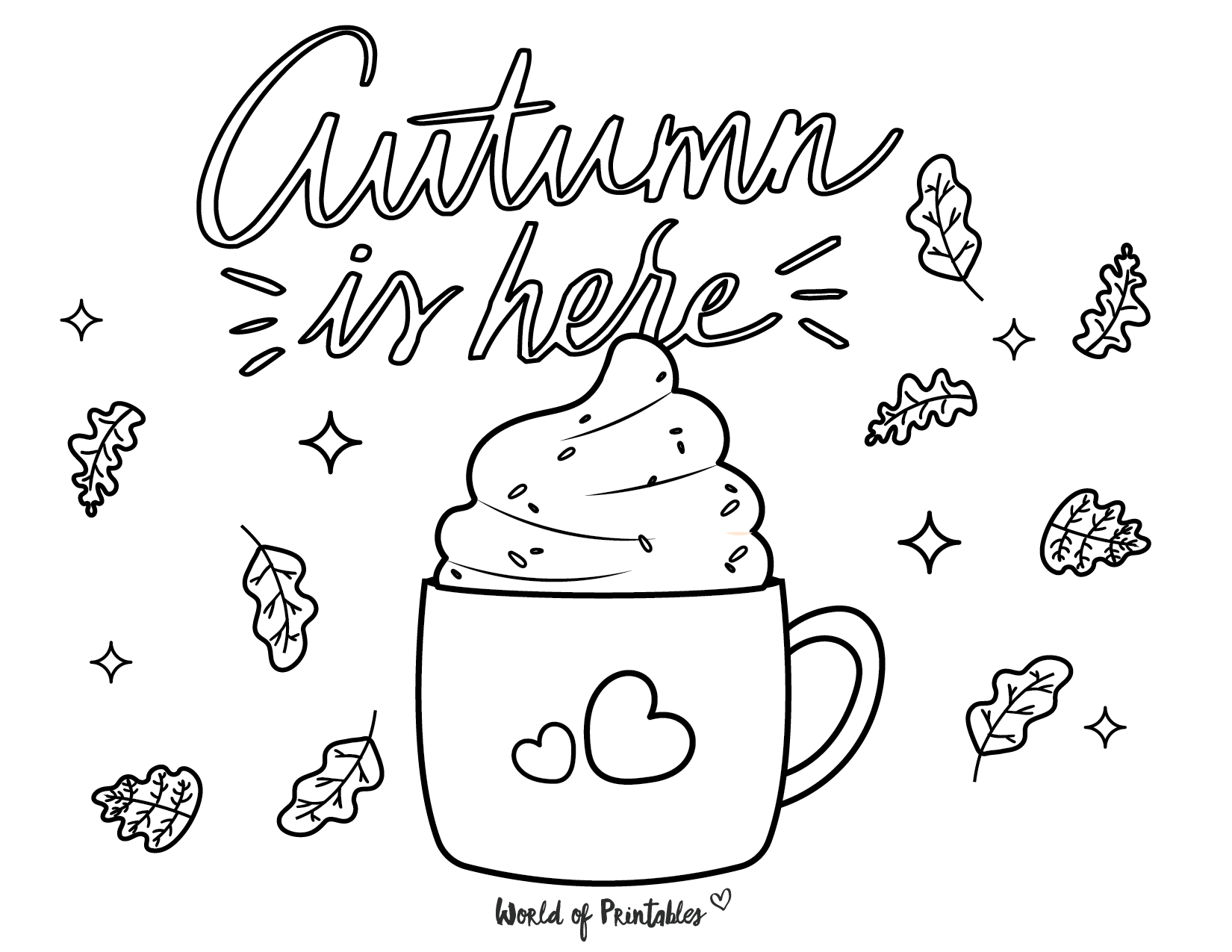 easy fall coloring pages to print