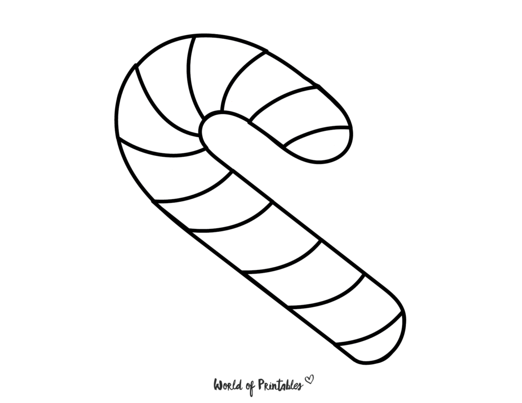 Candy Cane Coloring Page For Kids