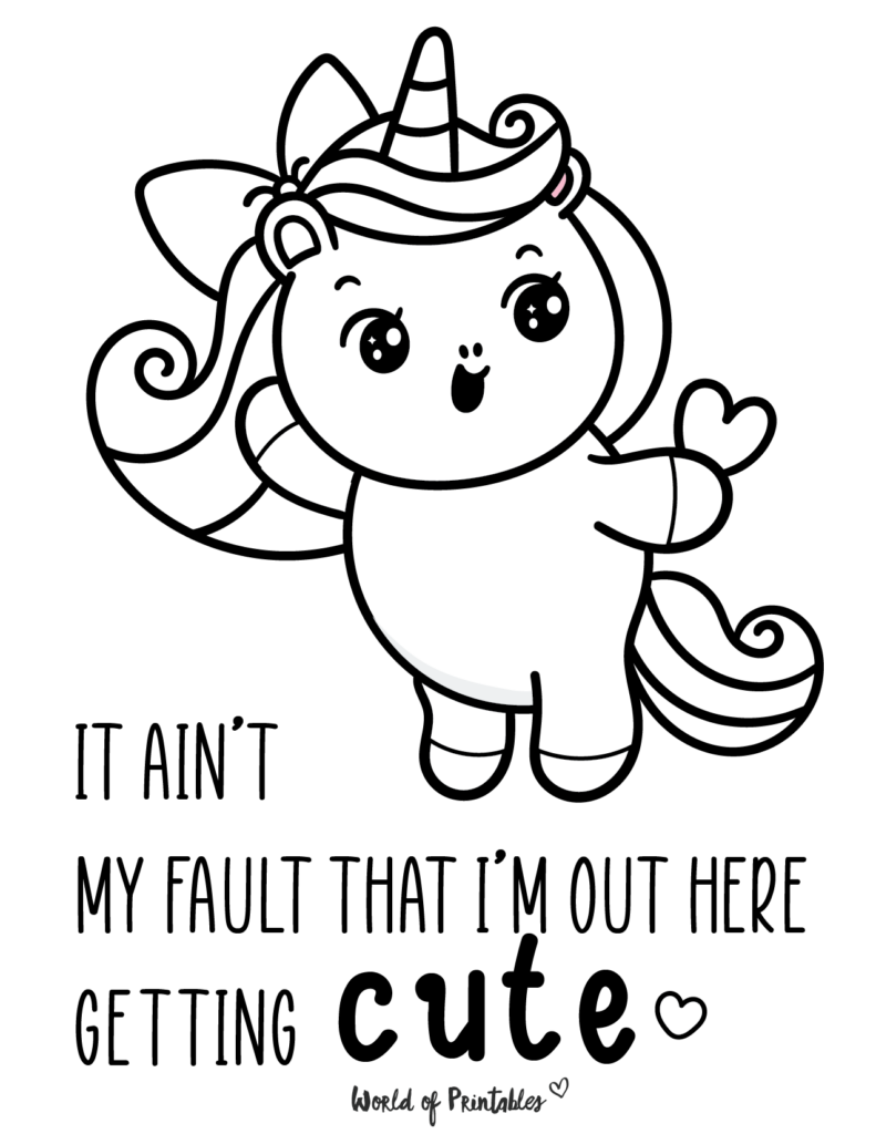 Cute Unicorn Coloring Page 18