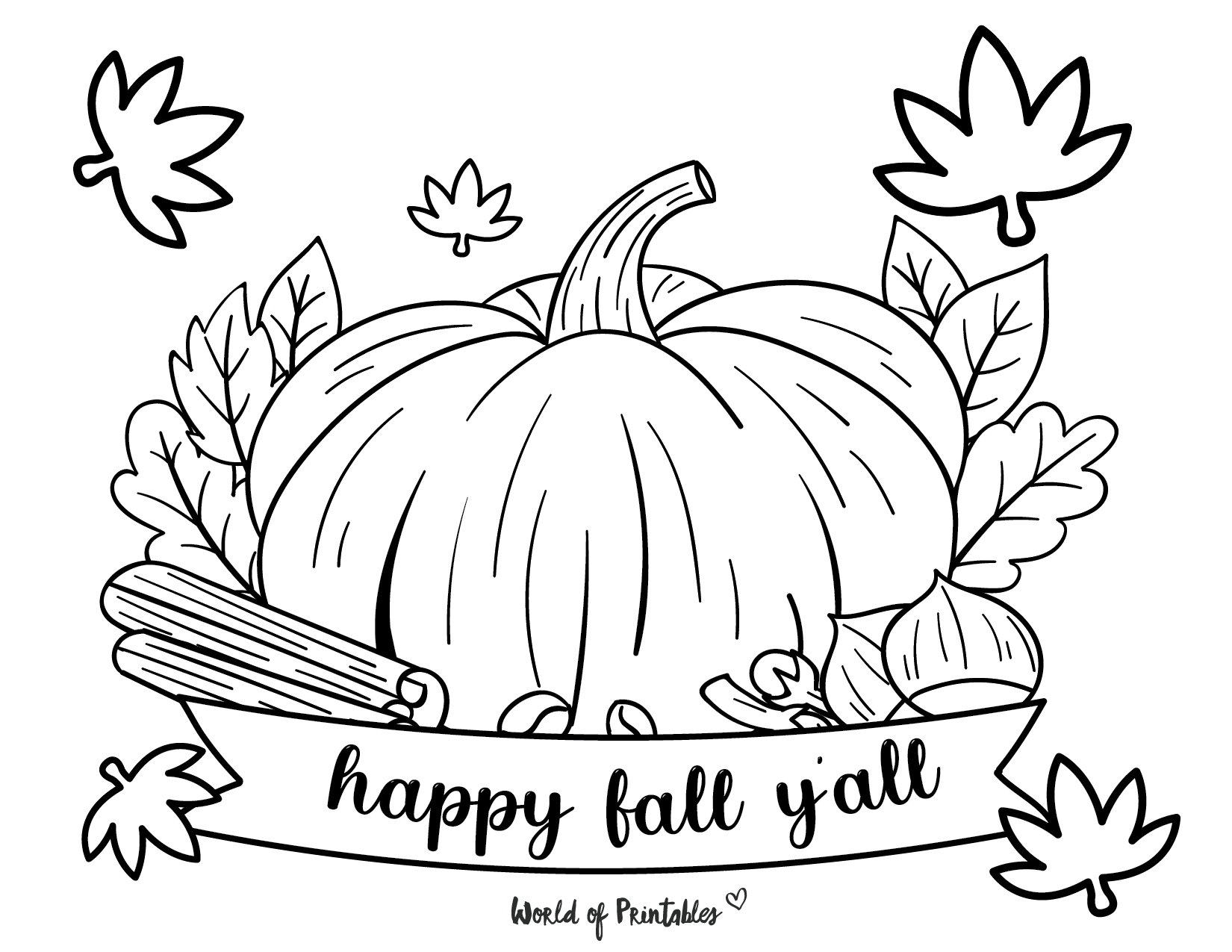 easy fall coloring pages to print