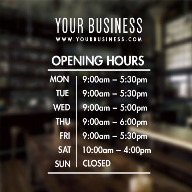 50 Free Business Hours Of Operation Sign Templates Customize Print