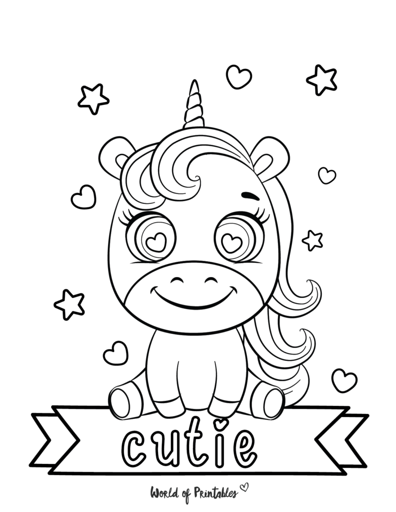 Printable Unicorn Coloring Pages 9