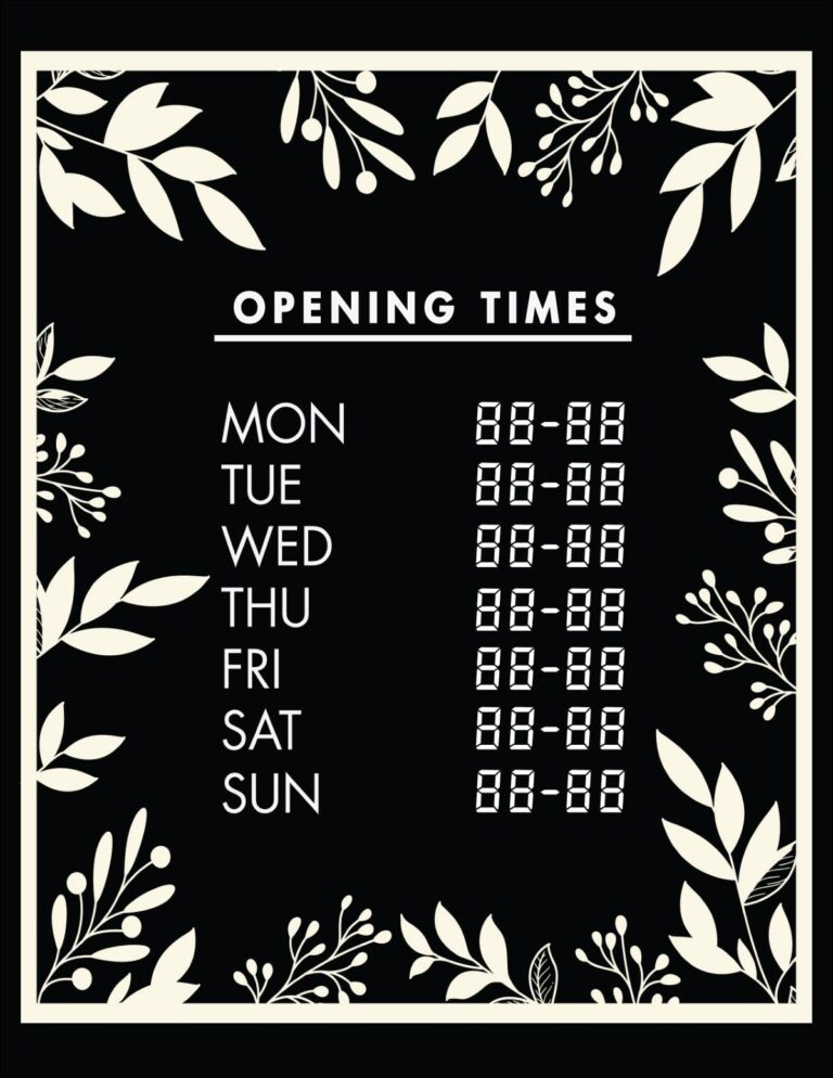 50 Free Business Hours Of Operation Sign Templates Customize & Print