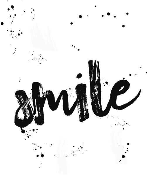 Smile - Free Printable Brush Stroke Wall Art Print