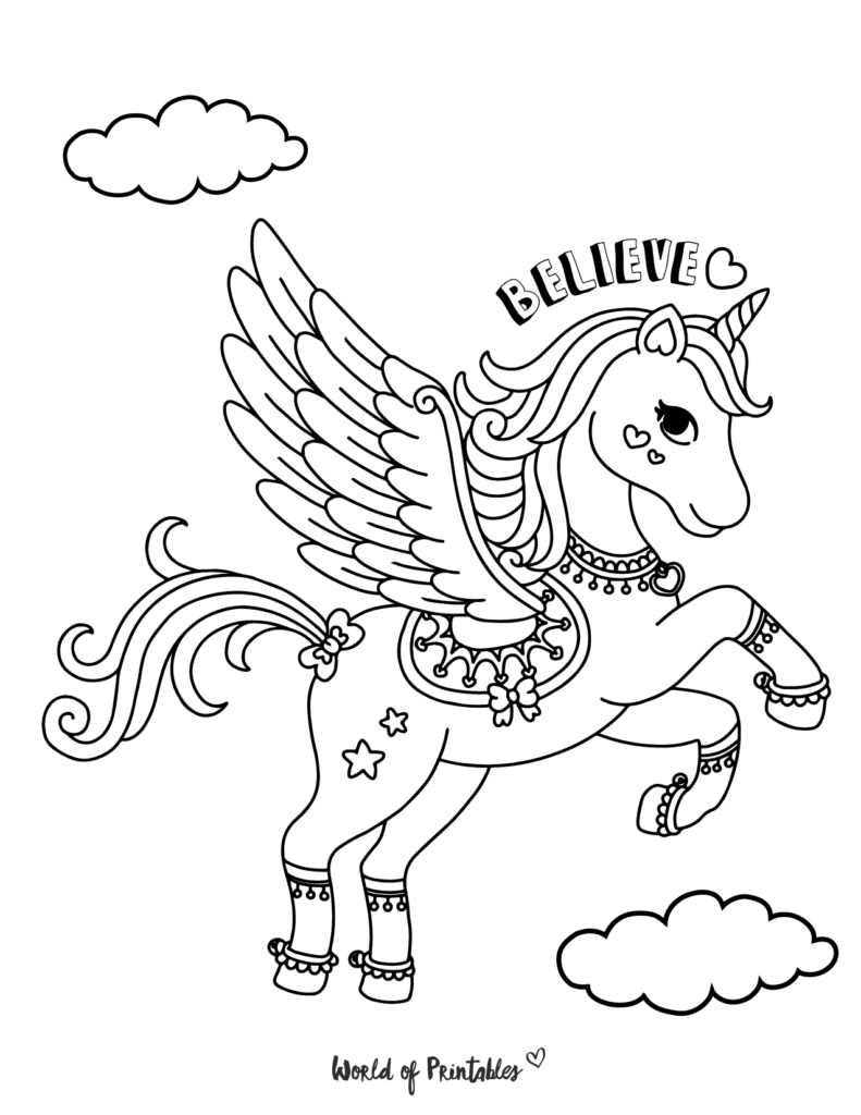 Unicorn Coloring Page 15