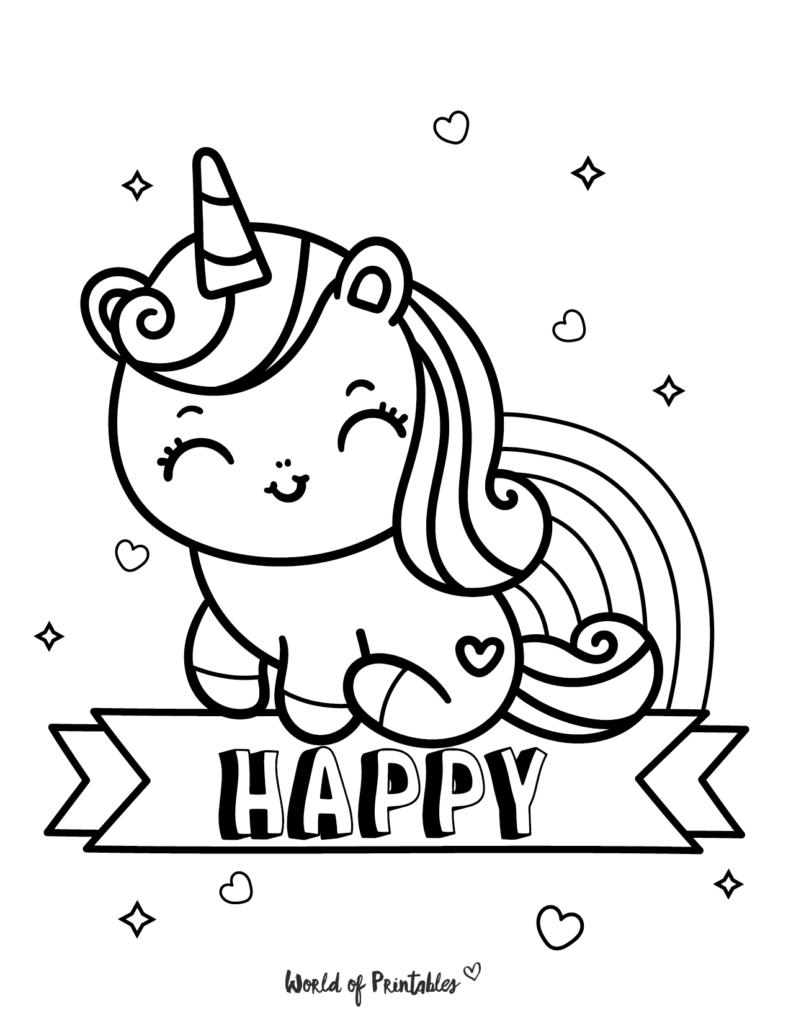 Unicorn Coloring Page 3