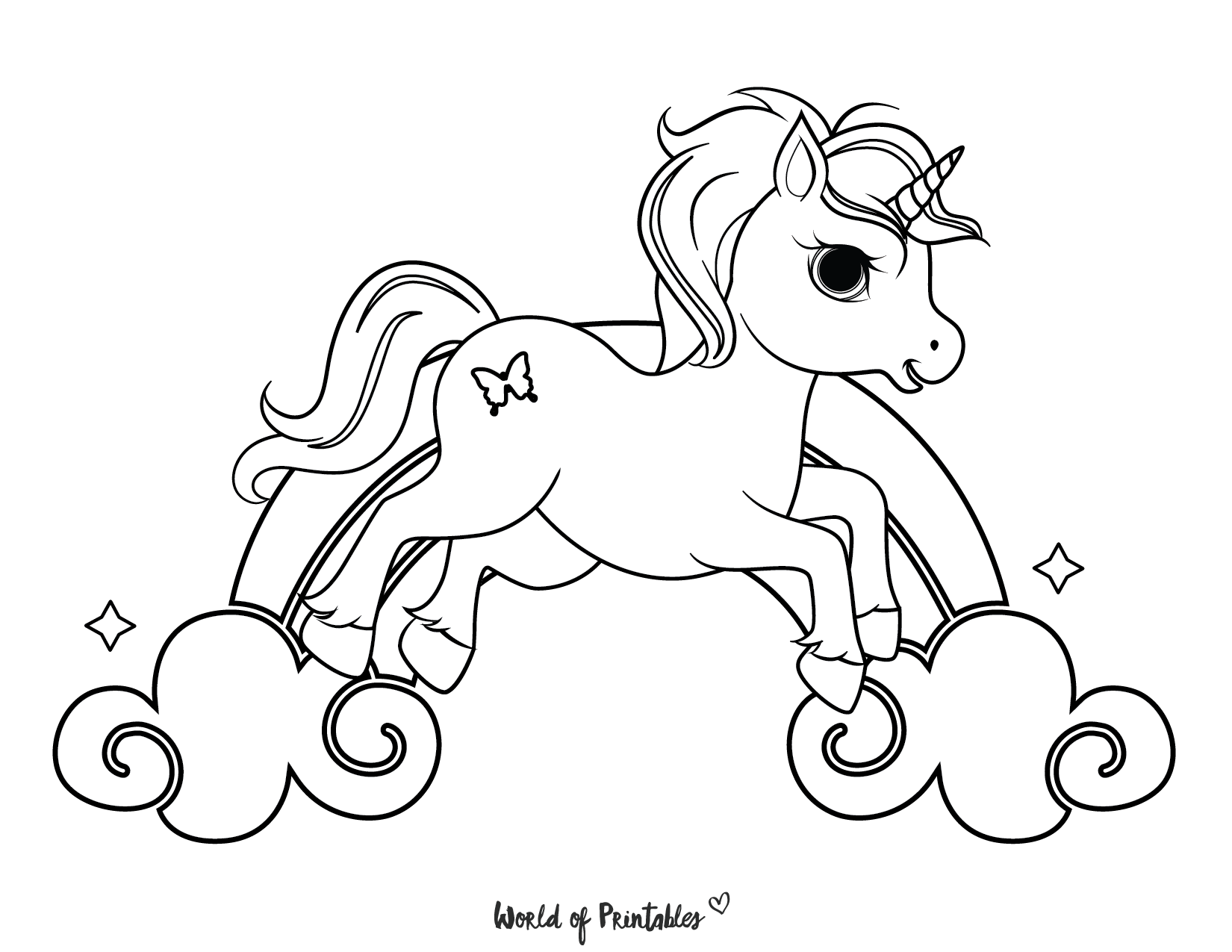 94 Collection Cartoon Unicorn Coloring Pages  Free