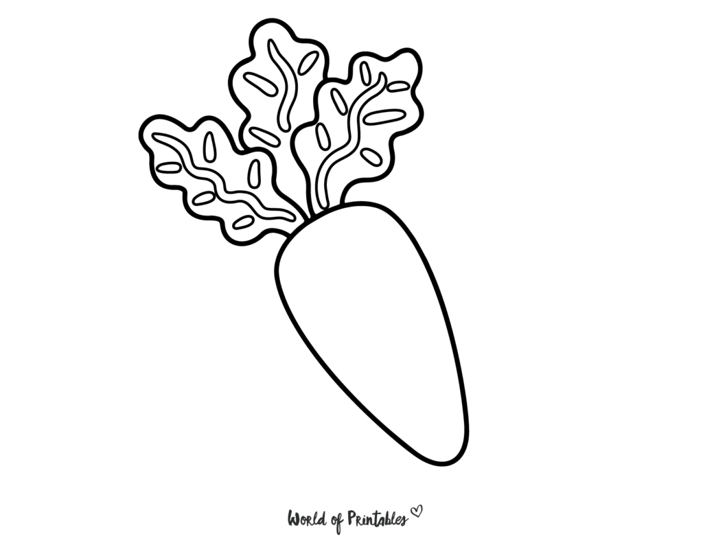 Vegetable Carrot Coloring Page