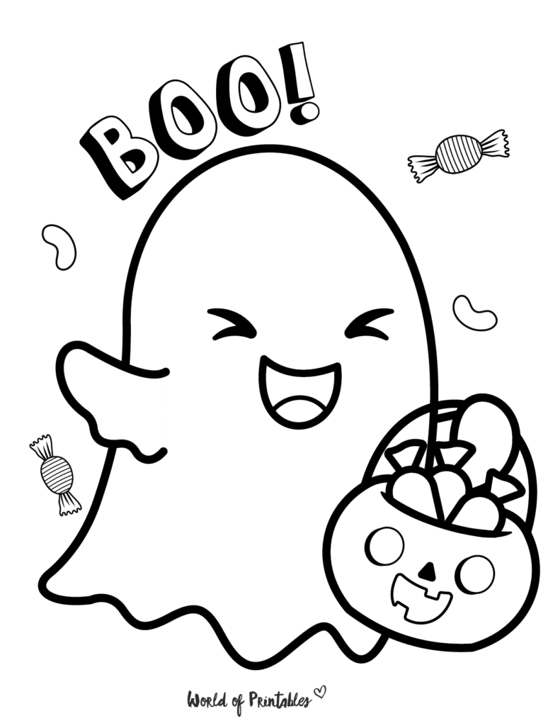 Ghost Halloween Coloring Page