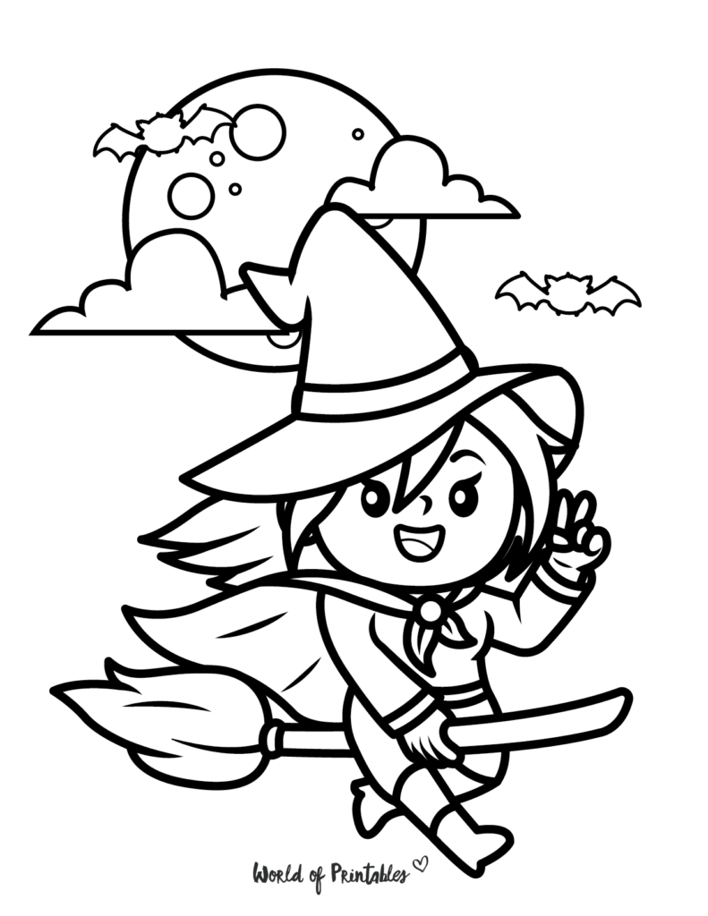 Witch Halloween Coloring Page