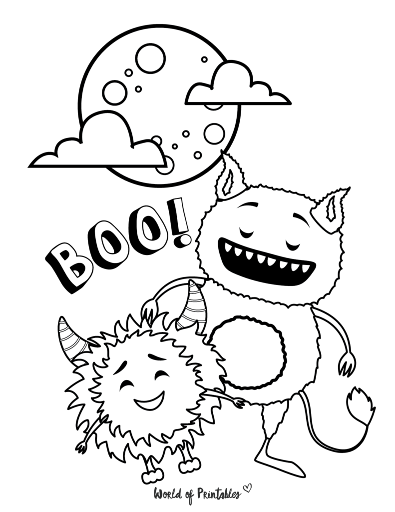 Monster Halloween Coloring Page