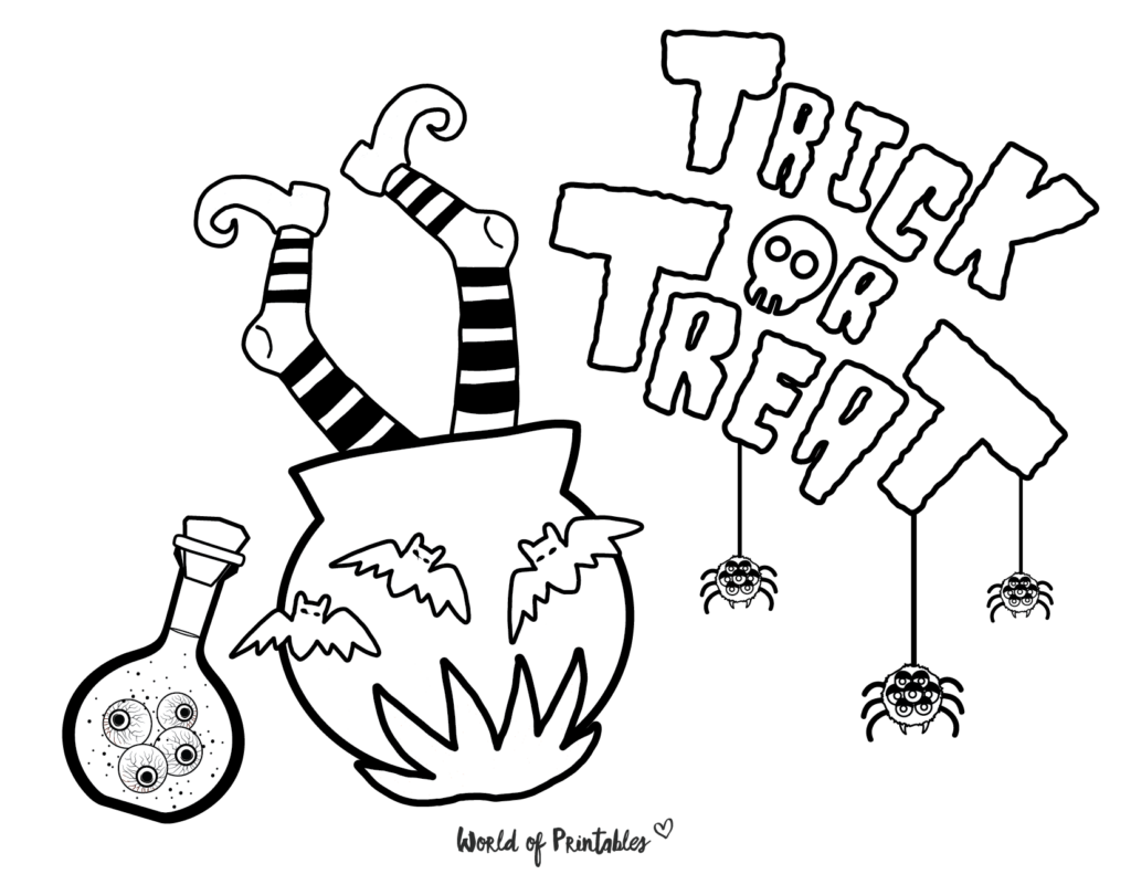 Trick Or Treat Halloween Coloring Page