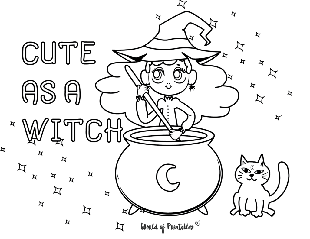 Halloween Coloring Page Witch